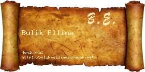 Bulik Ellina névjegykártya